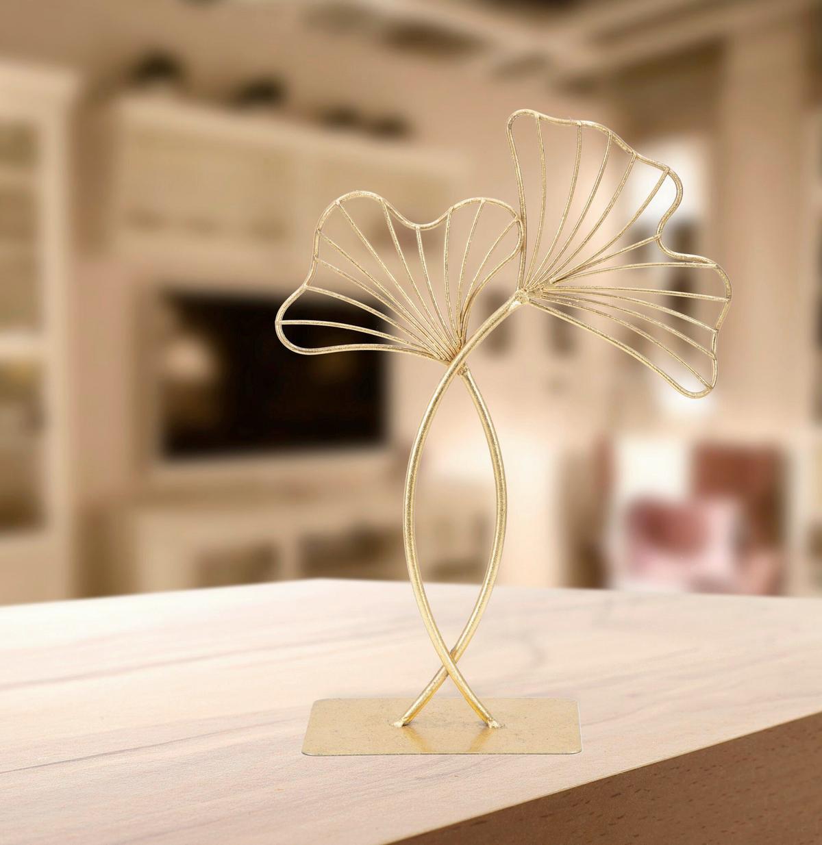 Skulptur Leaf Clam Goldfarben, B: 25 cm - Goldfarben, Basics, Metall (25/35/8.5cm)