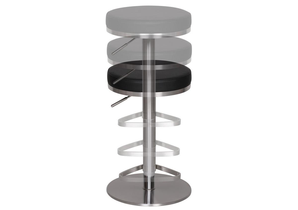 Barová židle Barhocker černá - barvy stříbra/černá, Moderní, kov/textil (38/57/38cm) - MID.YOU