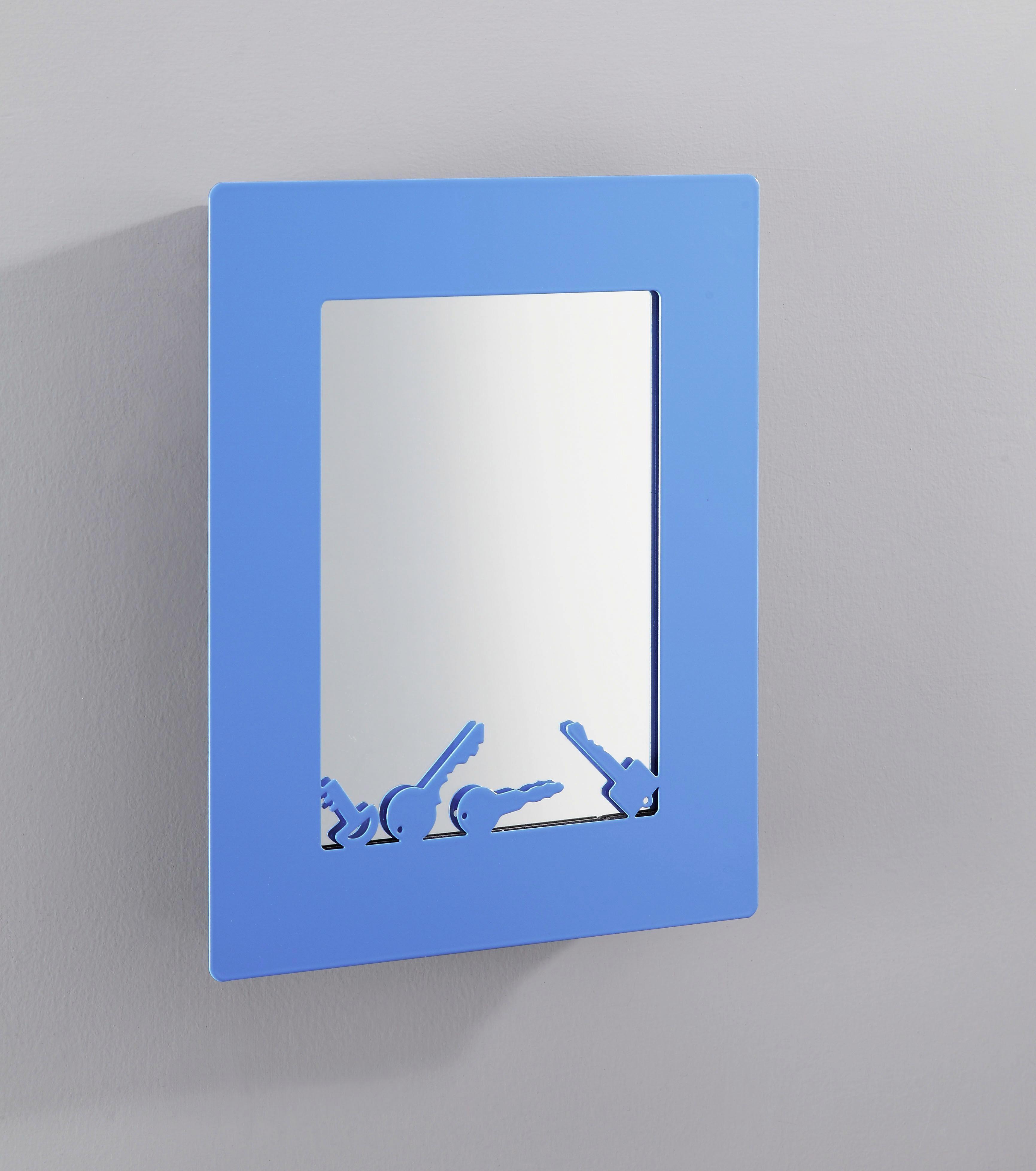 Kulcstartó Karl - Kék/Fekete, modern, Üveg/Fém (23/29/7cm)