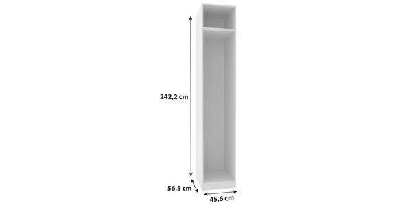 Kleiderschrankkorpus 46cm Unit Weiß - Weiß, MODERN, Holzwerkstoff (45,6/242,2/56,5cm) - Ondega