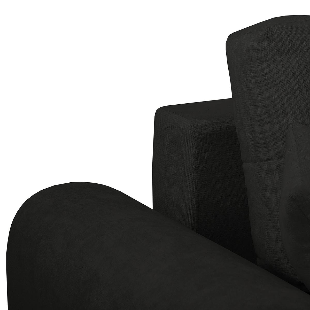 Ecksofa Azzuro Schwarz S: 256x175 cm - Silberfarben/Schwarz, Design, Textil (256/175cm) - Livetastic