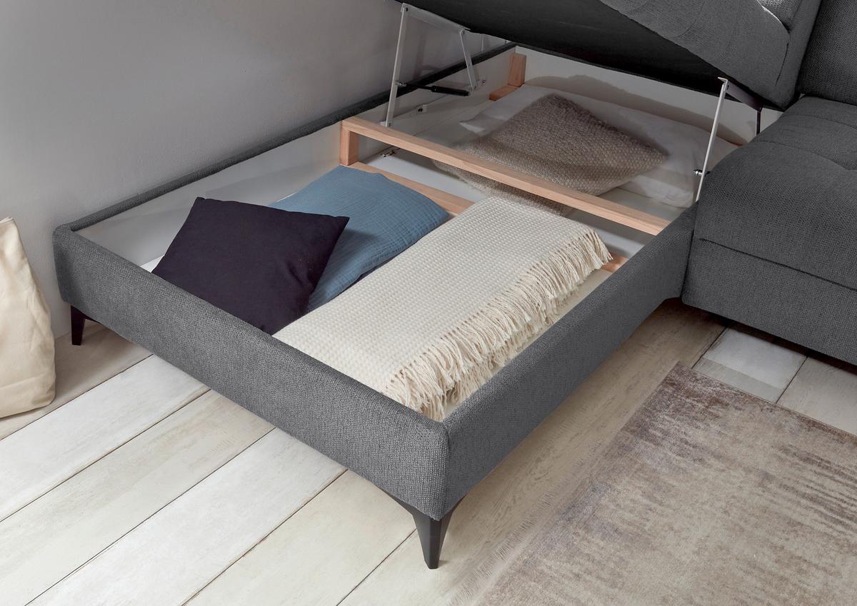 Ecksofa Rockdale Anthrazit S:200x282cm - Anthrazit/Schwarz, KONVENTIONELL, Textil (200/282cm) - MID.YOU