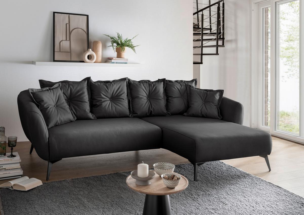 Ecksofa Baggio Schwarz S: 277x162 cm - Schwarz, MODERN, Textil (277/162cm) - Livetastic