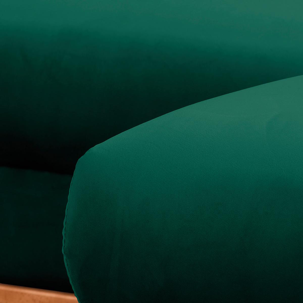 Ecksofa Beata Grün S: 230x150 cm - Wengefarben/Grün, Design, Textil (230/150cm) - Livetastic