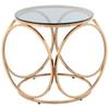 Beistelltisch Whitney 225 Grau/Rosegold B: 50 cm - Roségold/Grau, Design, Glas/Metall (50/50/52cm) - Kayoom