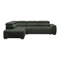 Rohová sedačka GRINALDI, levá, tmavě zelená - černá/tmavě zelená, Moderní, textil/plast (206/283cm) - Premium Living