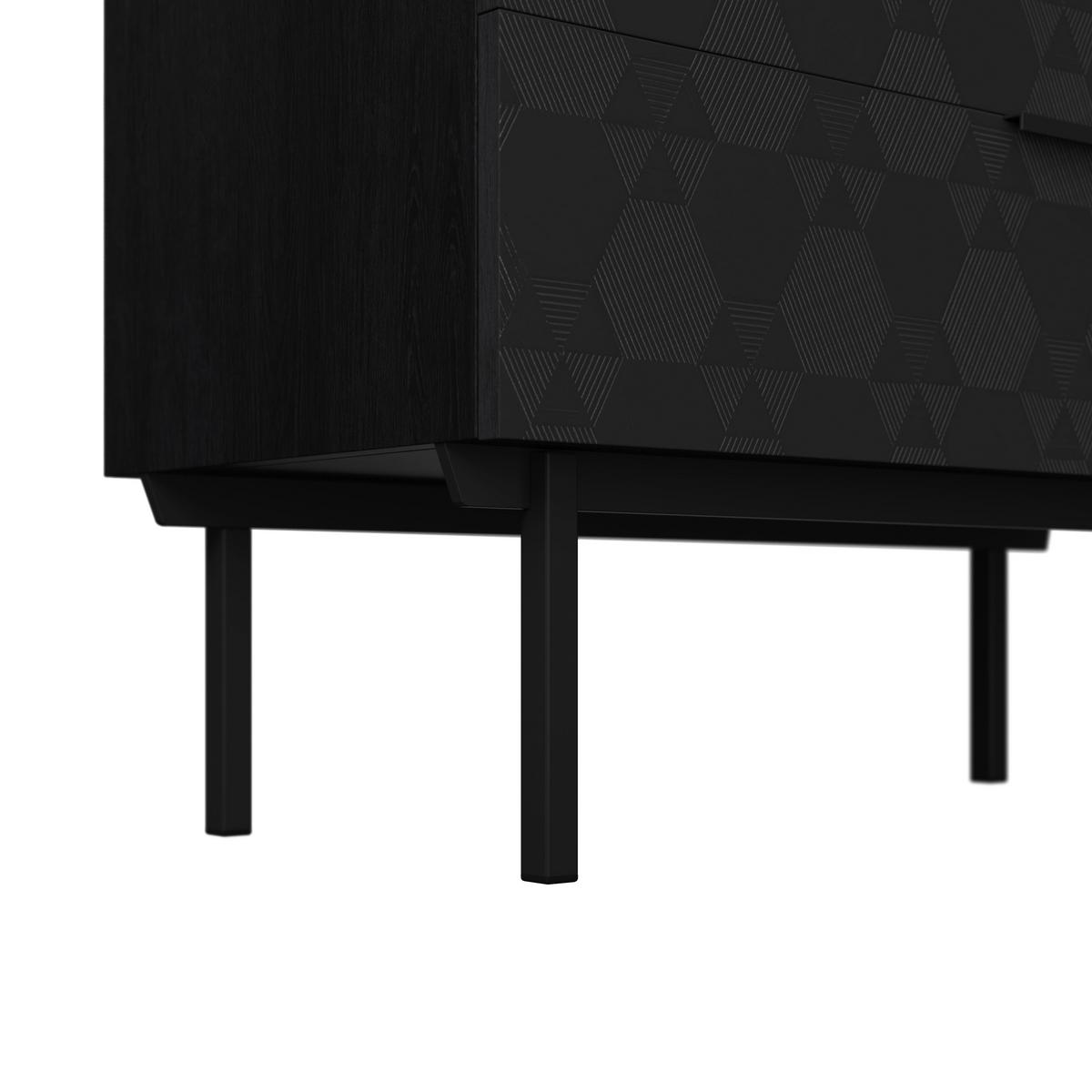 Komoda ROMA - černá, Moderní, kov/dřevo (85/80/40cm) - Bessagi Home