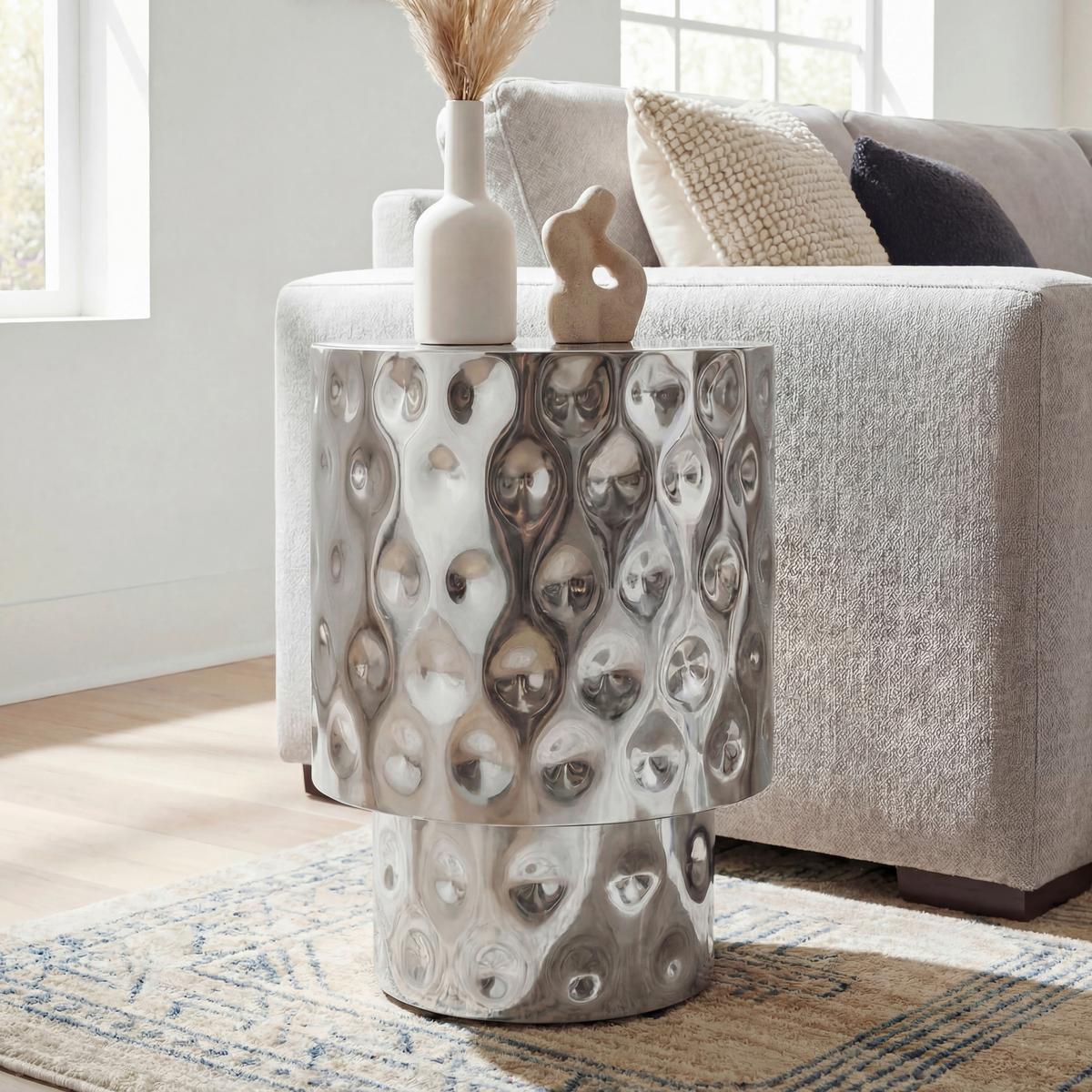 PRÍRUČNÝ STOLÍK WL7.544 - strieborná, Design, kov (36/36/50cm) - Livetastic