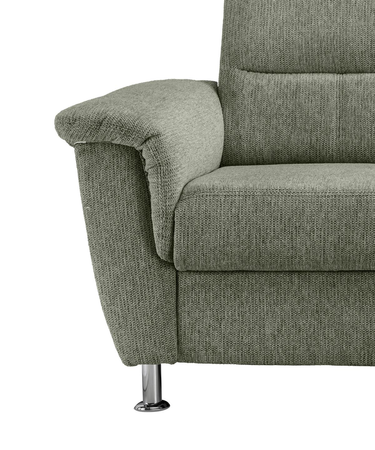 Ecksofa mit Relaxfunktion Parole Grün Chenille - Chromfarben/Grün, KONVENTIONELL, Textil (292/165cm) - Livetastic