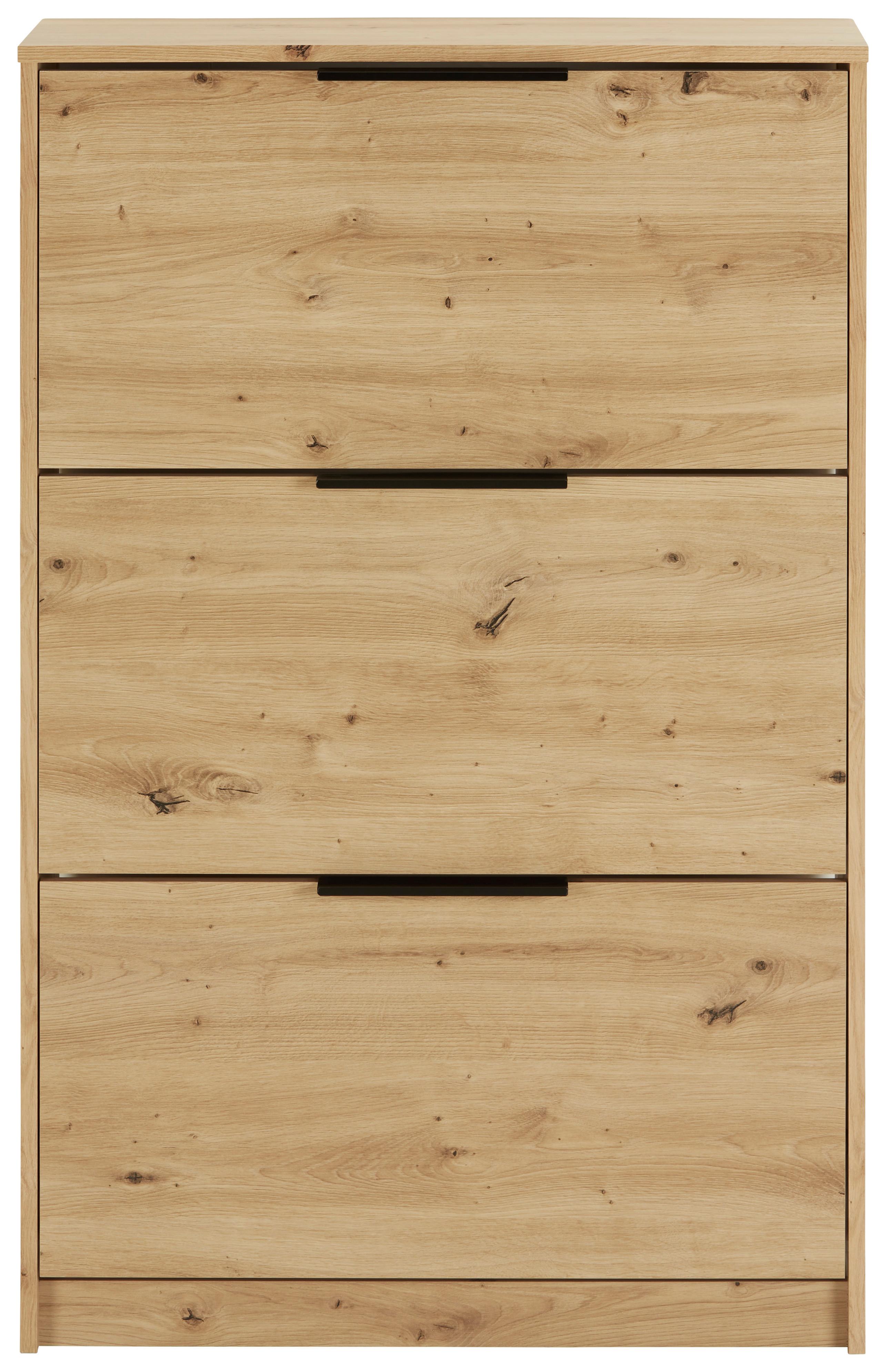 Vyklápěcí Botník Bela -Exklusiv- - barvy dubu, Moderní, kompozitní dřevo (79/124/25cm) - Modern Living