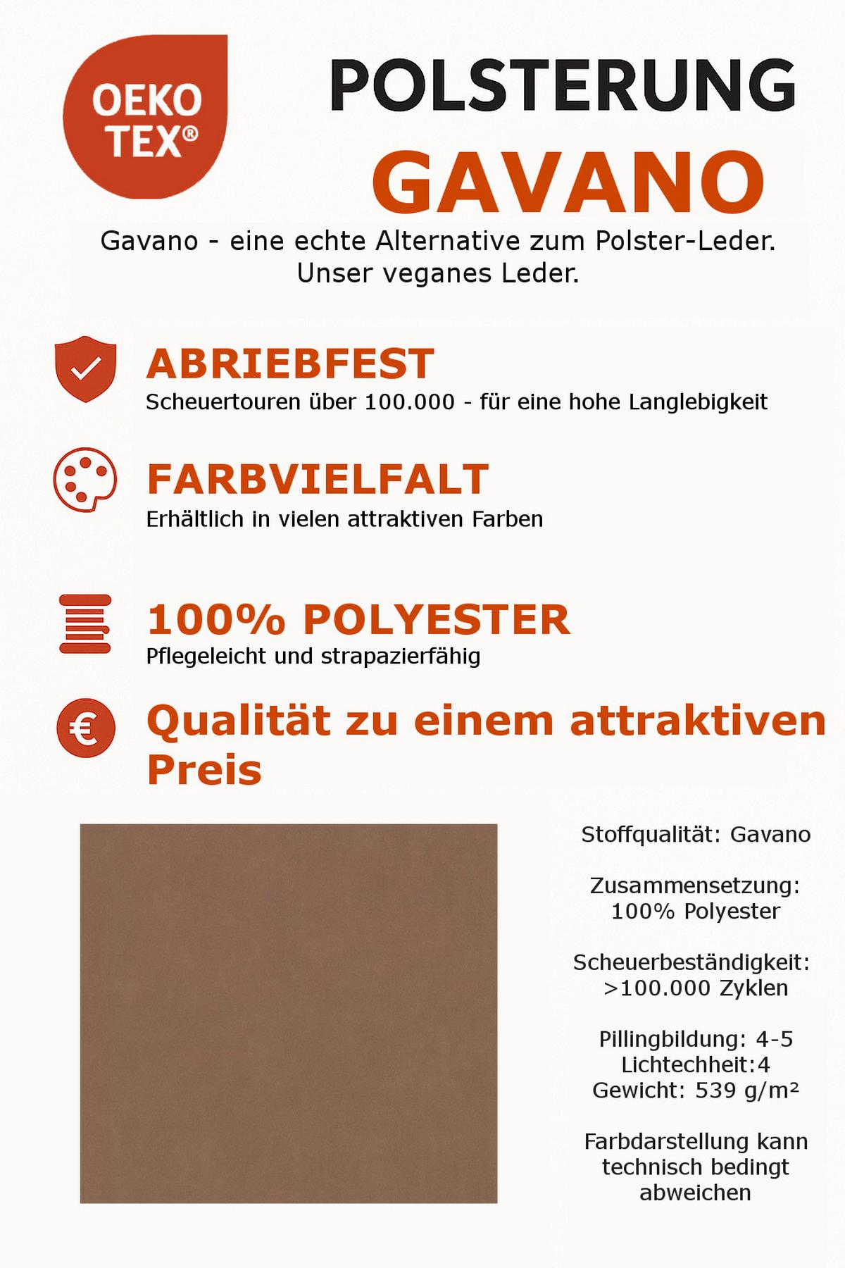 2,5 Sitzer Sofa Baggio Cognac B: 196 Cm - Cognac/Schwarz, MODERN, Textil (196/94/103cm) - Livetastic