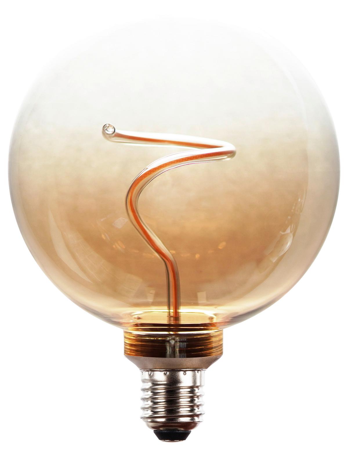 Led-leuchtmittel 11538a - Klar/Bernsteinfarben, MODERN, Glas/Metall (12,5/16,4cm)