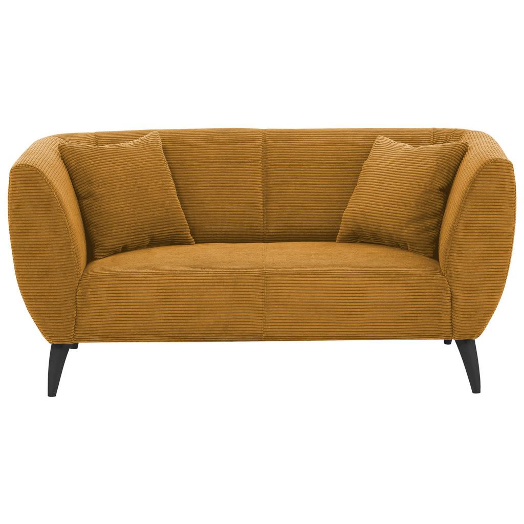 2-Sitzer-Sofa Colori Goldfarben, Rücken echt