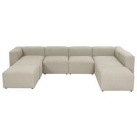 Wohnlandschaft Lena Creme Flachgewebe - Creme, Design, Textil (235/350/250cm) - Max Winzer