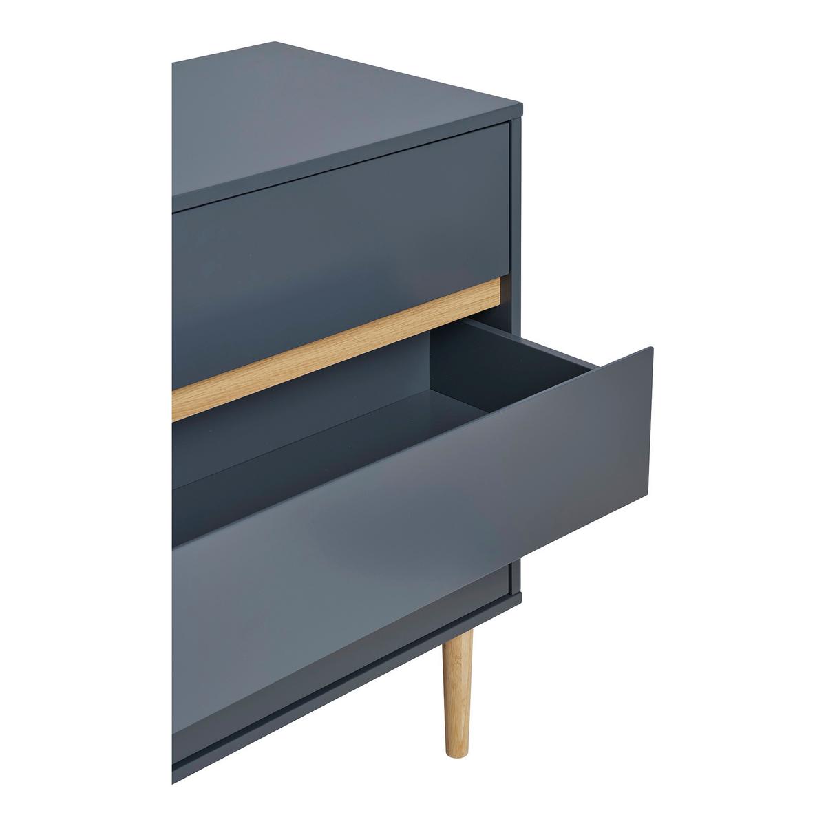 Kommode Bisley Chest Dunkelgrau B: 80cm - Dunkelgrau/Kieferfarben, Design, Holzwerkstoff (80/80/40cm) - MID.YOU