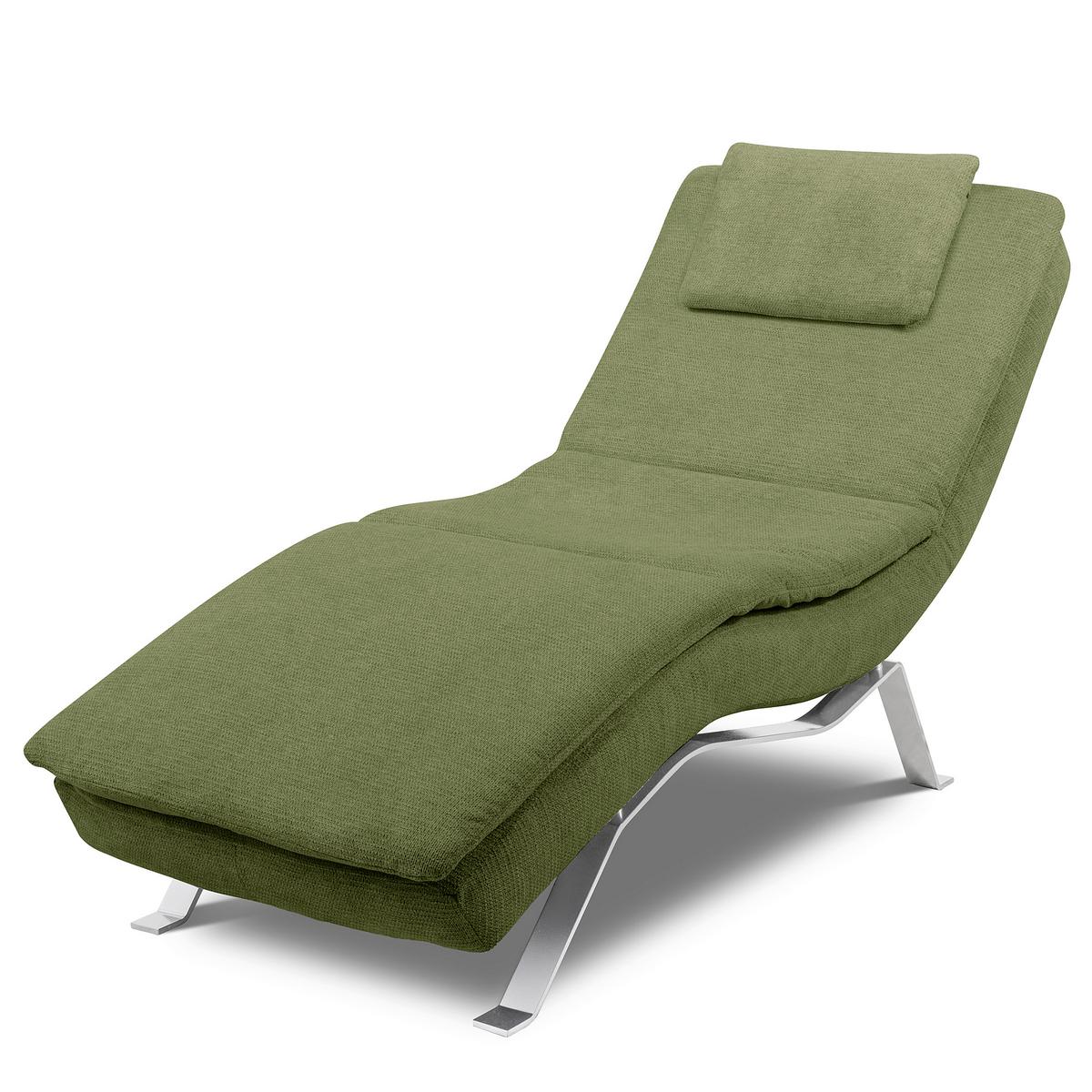 RELAXLIEGE Grün B: 65 cm - Silberfarben/Grün, Design, Textil (65/95/171cm) - Celina Home