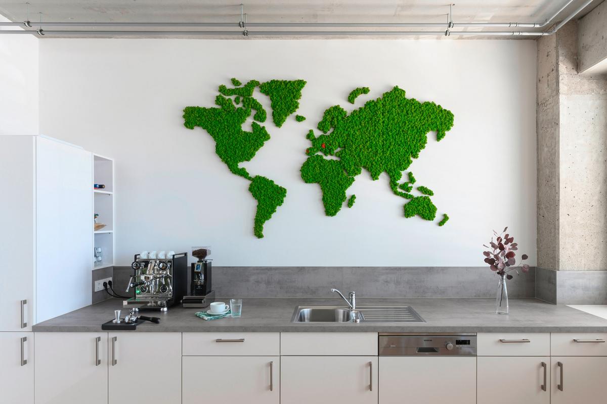 Moosbild Grün B: 230 Cm - Grün, Basics, Naturmaterialien (230/135/5cm)