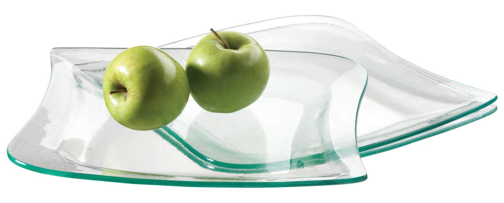 Platzteller La Musica 3-Telig Glas L/B/H: 29/28/2,8 cm - Transparent, Basics, Glas (29/28cm) - Mäser