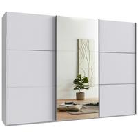 Schwebetürenschrank Indian A Weiß Dekor/spiegel, B: 300cm - Weiß, KONVENTIONELL, Glas/Holzwerkstoff (300/216/65cm)