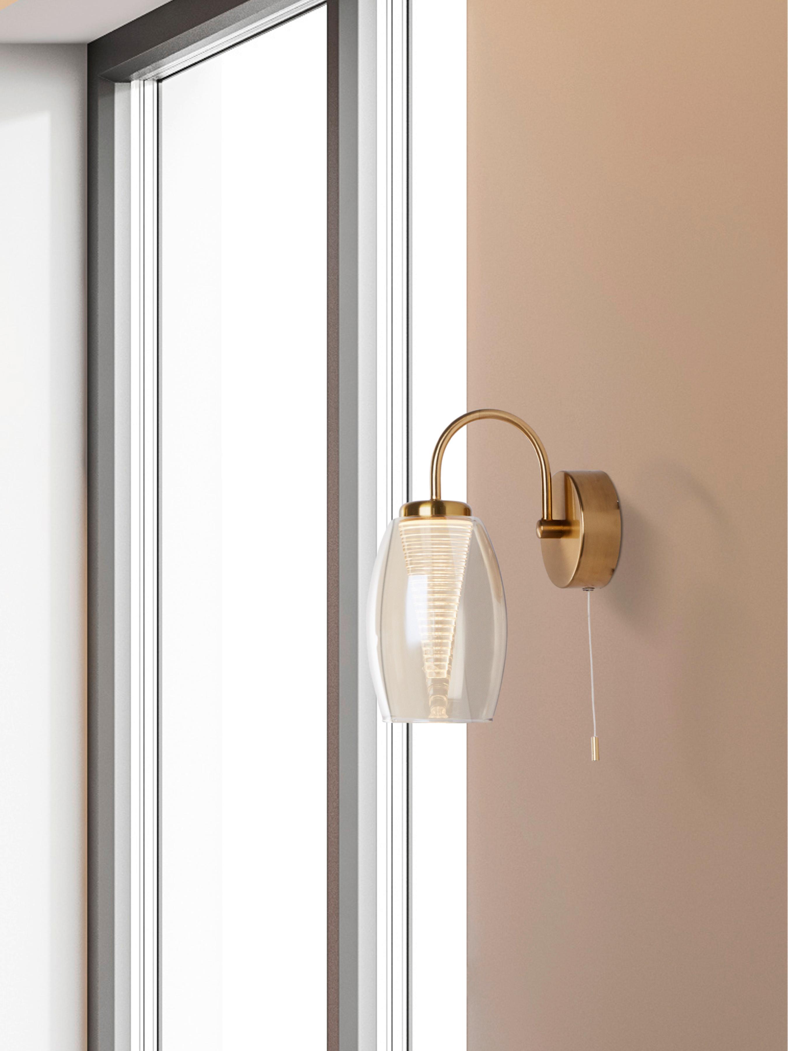 LED-Wandleuchte 97292-1cp Cyclone - Chromfarben, Design, Glas/Metall (11.5/20/26.5cm)