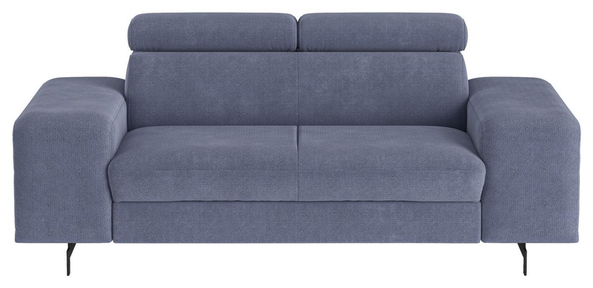 2-Sitzer-Sofa Emma Blau B: 198 cm - Blau/Schwarz, Textil (198/81/100cm) - MID.YOU
