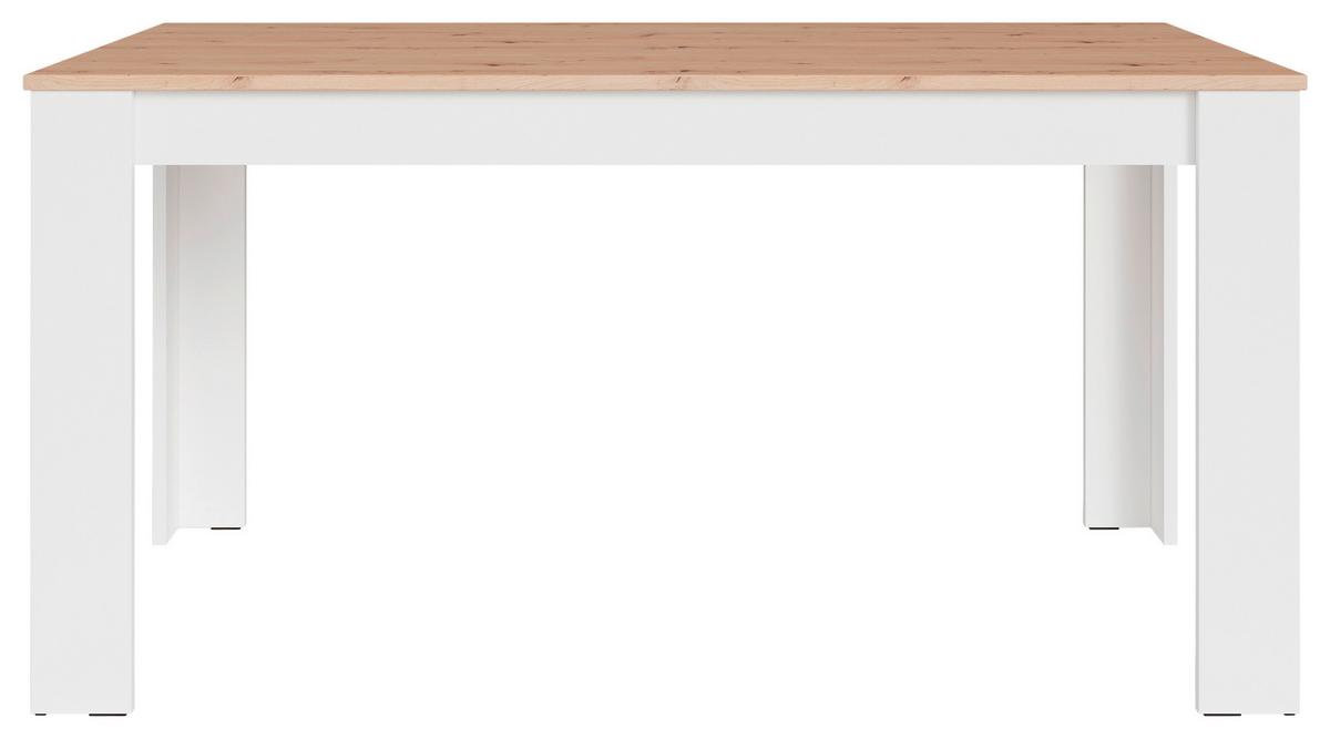 Esstisch Nori - Weiß/Eiche Artisan, MODERN, Holzwerkstoff (160/90/75cm) - MID.YOU