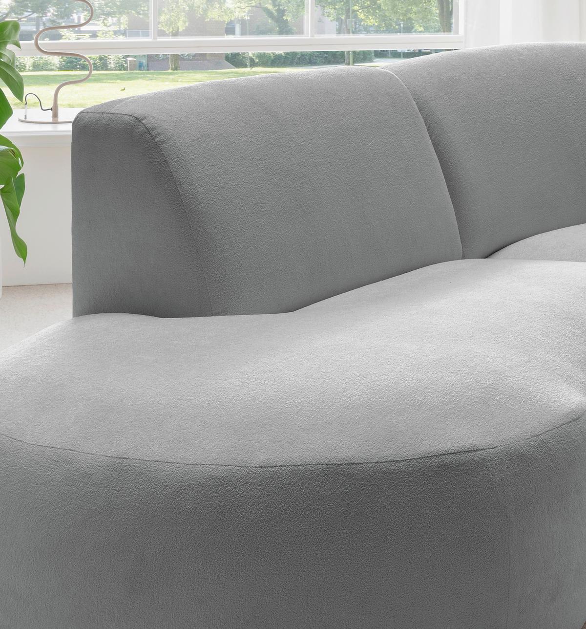 Ecksofa Jesi Silberfarben S: 182x276 Cm - Silberfarben/Schwarz, MODERN, Textil (182/276cm) - Livetastic