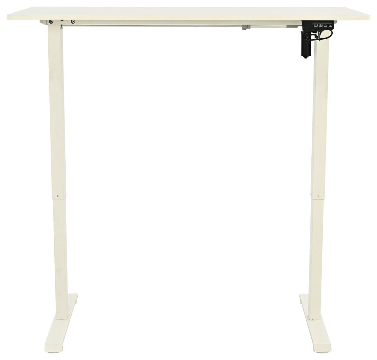 Schreibtisch Emil Weiß B: 120 cm - Weiß, Trend, Holzwerkstoff/Metall (120/72-118/60cm)
