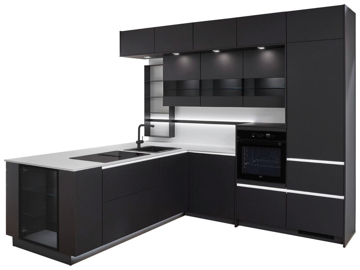 Eckküche Eastbourne - Schieferfarben/Graphitfarben, MODERN, Holzwerkstoff (303,2/264,5cm) - Vertico