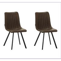 Stuhl-Set Liano Taupe, B: 45,5 cm - Taupe/Schwarz, MODERN, Textil/Metall (45,5/89,5/60cm) - MID.YOU