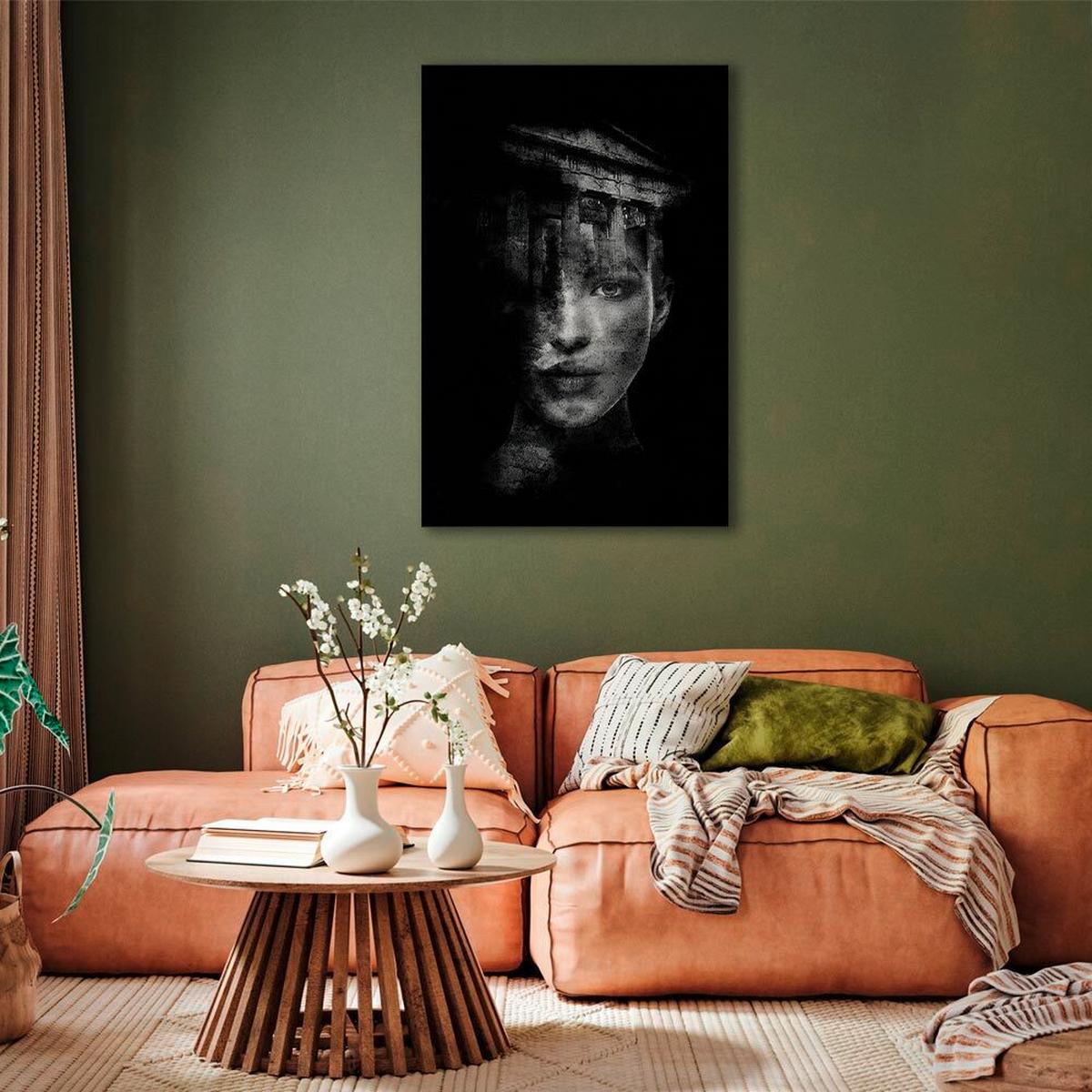 Leinwandbild Feminine Grau Schwarz B: 40 Cm - Schwarz/Grau, Basics, Holzwerkstoff/Textil (40/60/1,2cm) - artgeist