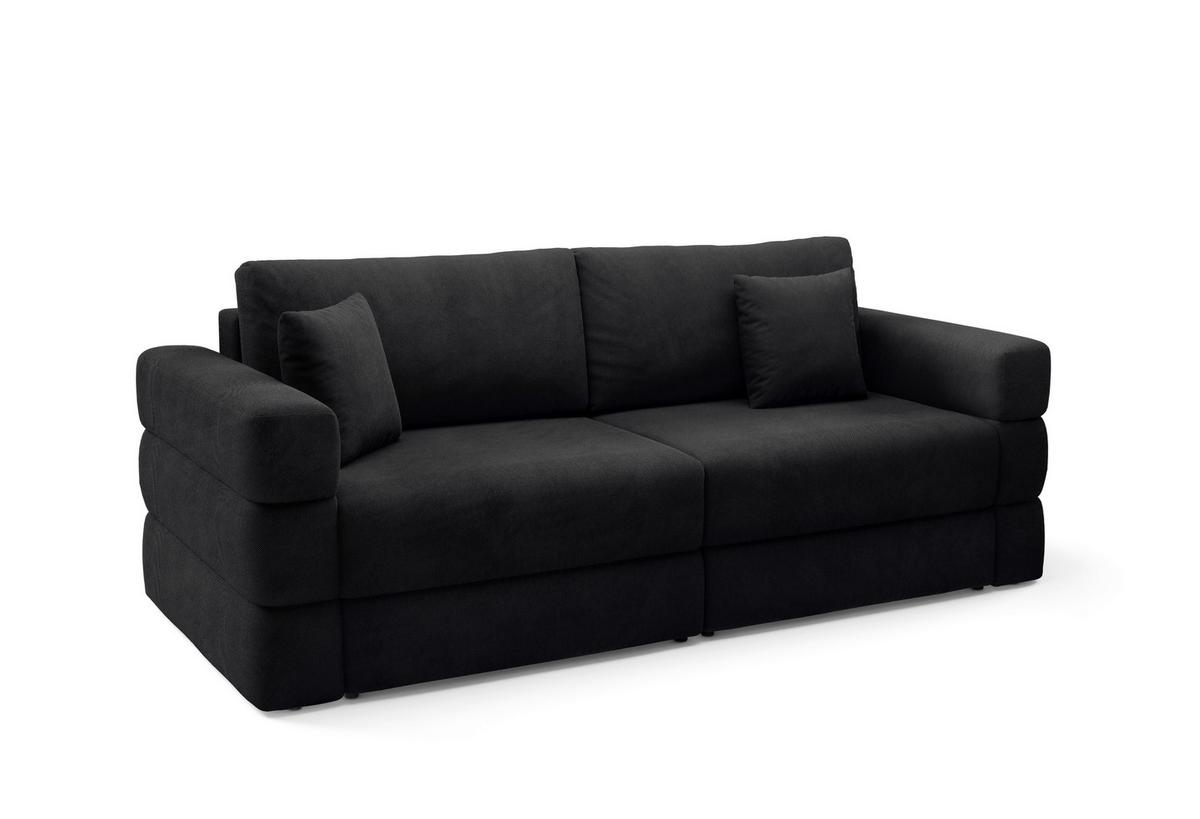 Schlafsofa Terazzo Schwarz B: 254cm - Schwarz, Design, Textil (254/93/167cm) - Livetastic