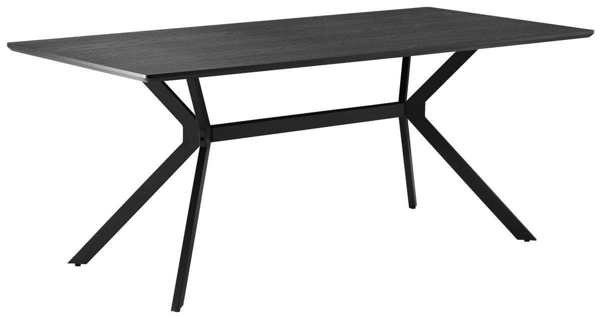 Jídelní stůl Aragon, černý 180x90cm - černá, Moderní, kov/kompozitní dřevo (180/75/90cm) - Mömax