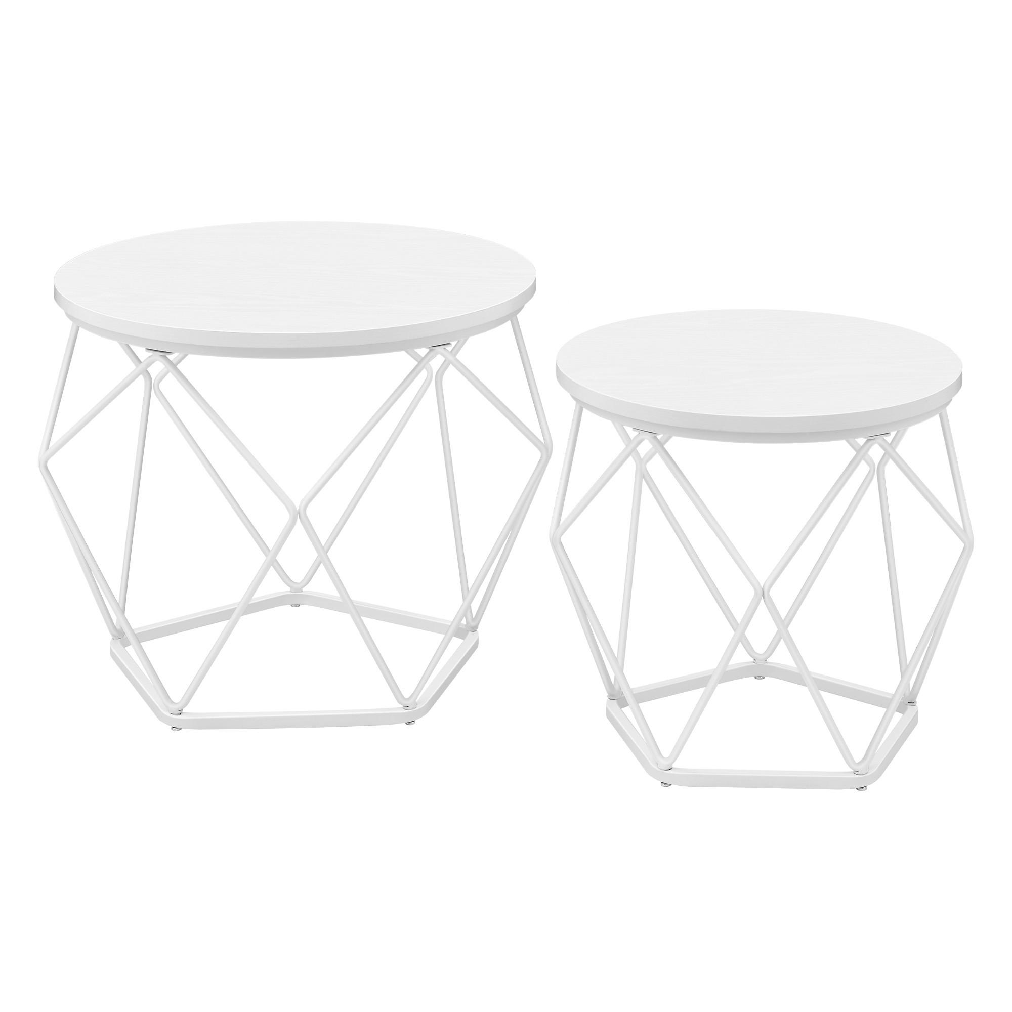 SADA KONFERENČNÝCH STOLÍKOV BIELA - biela, Trend, kov/kompozitné drevo (48,2/39,2/48,2cm) - MID.YOU