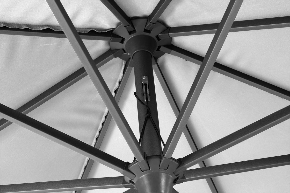 Sonnenschirm BxHxT: 250x258x250 cm Anthrazit/Grau - Anthrazit/Grau, KONVENTIONELL, Textil/Metall (250/250cm) - Siena Garden