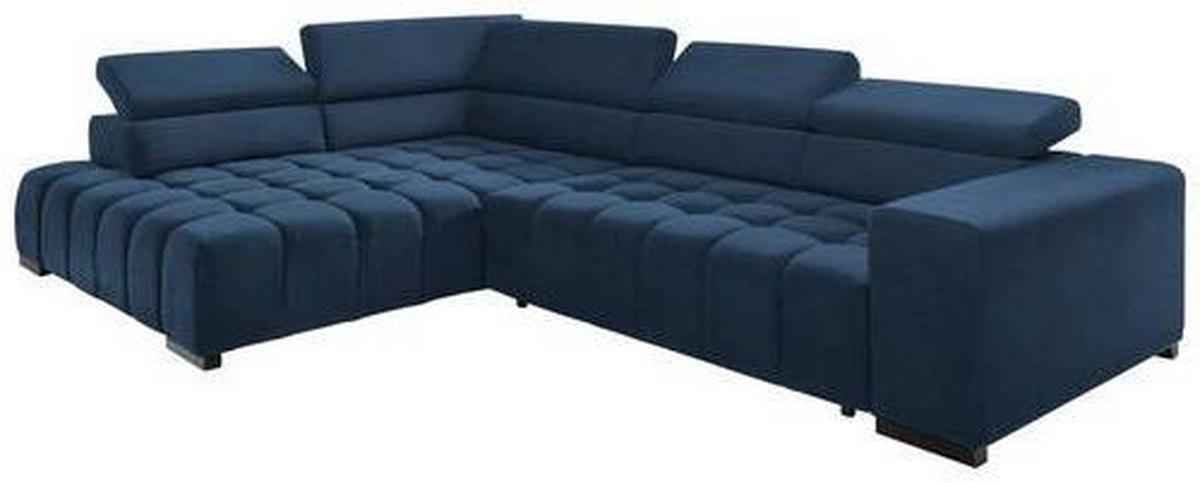 Eckschlafsofa Elias Neu Blau S: 201 Cm - Blau/Schwarz, Design, Textil (201/307cm) - Livetastic