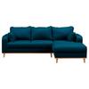 Ecksofa Beata Blau S: 230x150 cm - Wengefarben/Blau, Design, Textil (230/150cm) - Livetastic