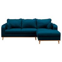 Ecksofa Beata Blau S: 230x150 cm - Wengefarben/Blau, Design, Textil (230/150cm) - Livetastic