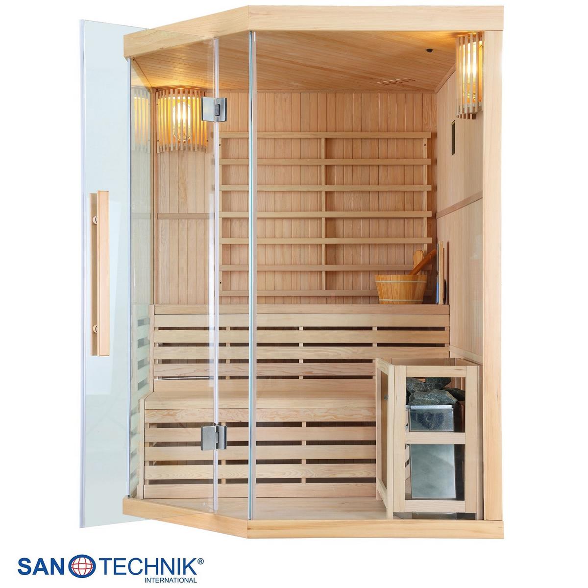 Finnische Sauna Tallinn int. Steuerung, 6-KW-Ofen - Basics, Holz (150/200/150cm)