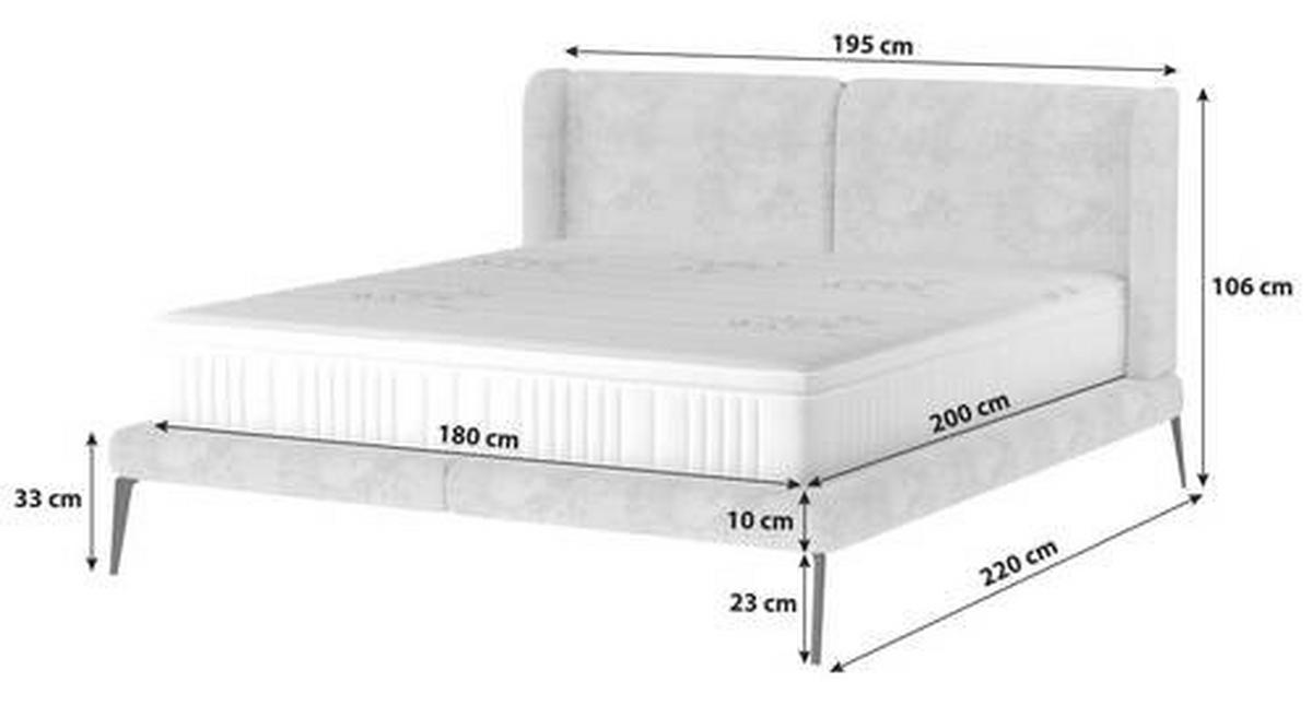 Polsterbett Mit Matratze 180x200 Tessina Sorisso Beige - Beige/Schwarz, MODERN, Textil (180/200cm) - Livetastic