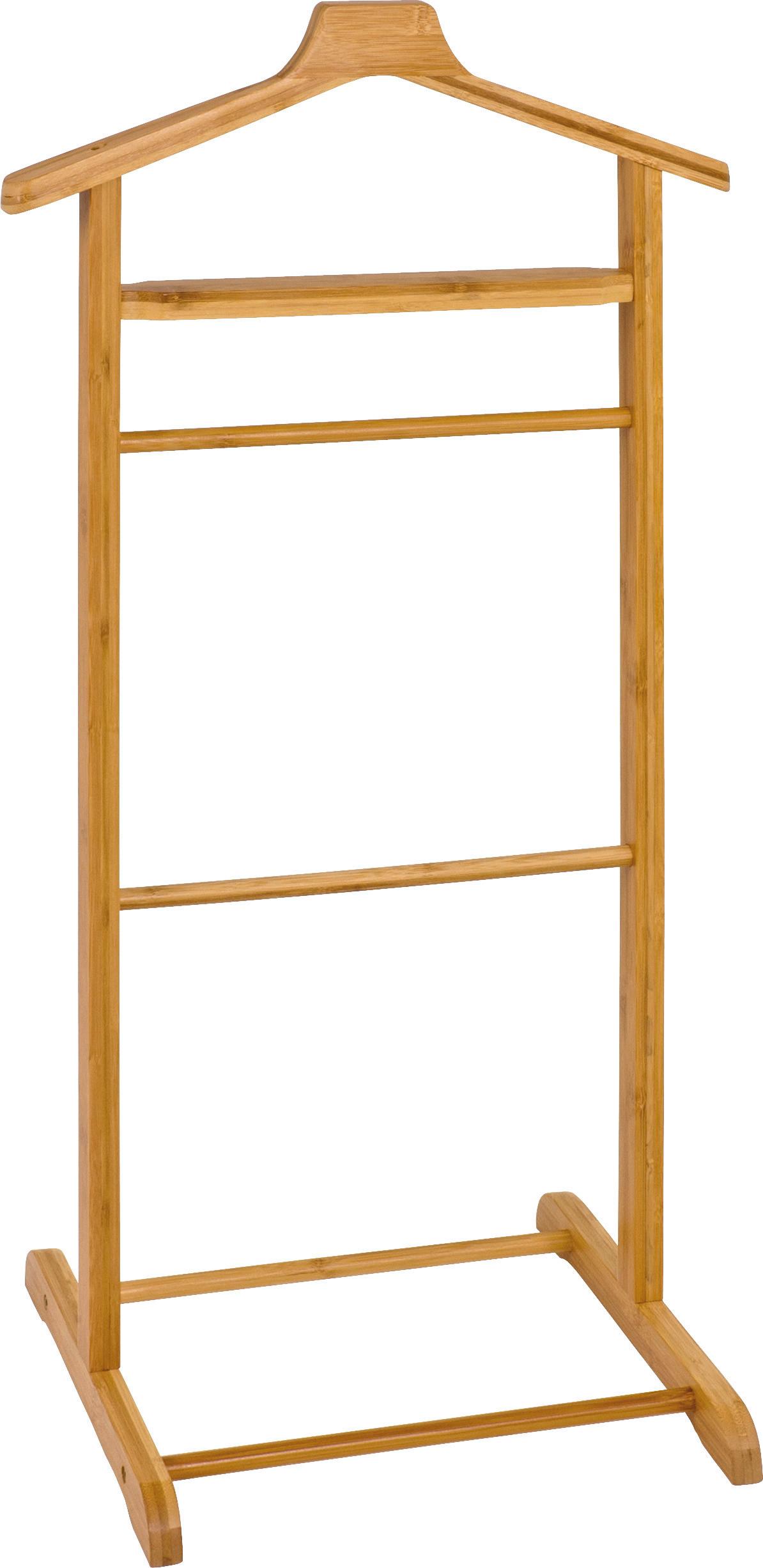 Herrendiener B: 48 cm Mit Hosenbügel Holz Naturfarben