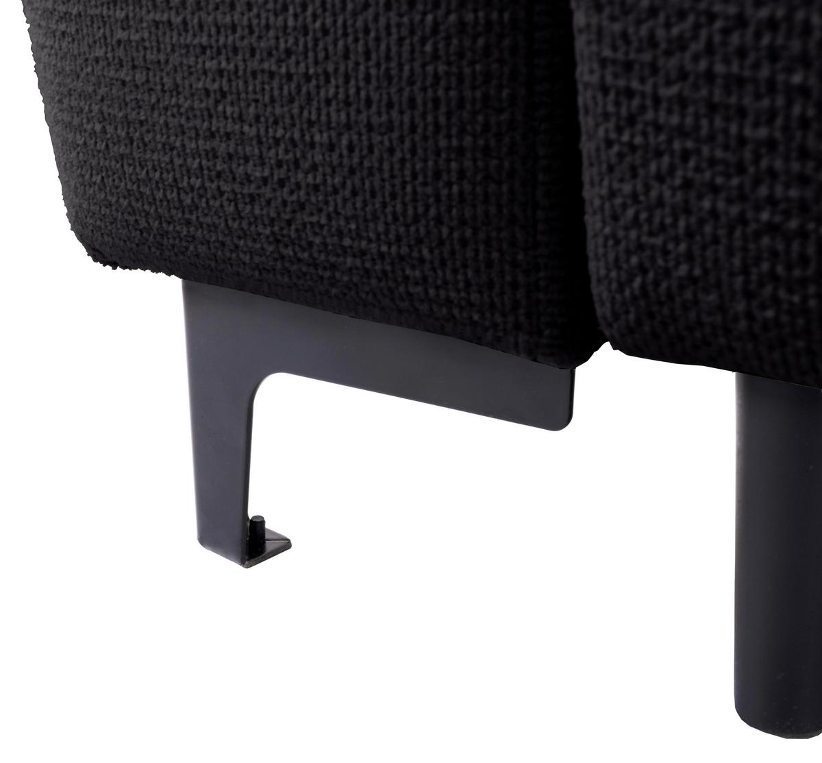 Ecksofa Moli, Schwarz S: 236x148 cm - Schwarz, Design, Textil (236/148cm) - MID.YOU