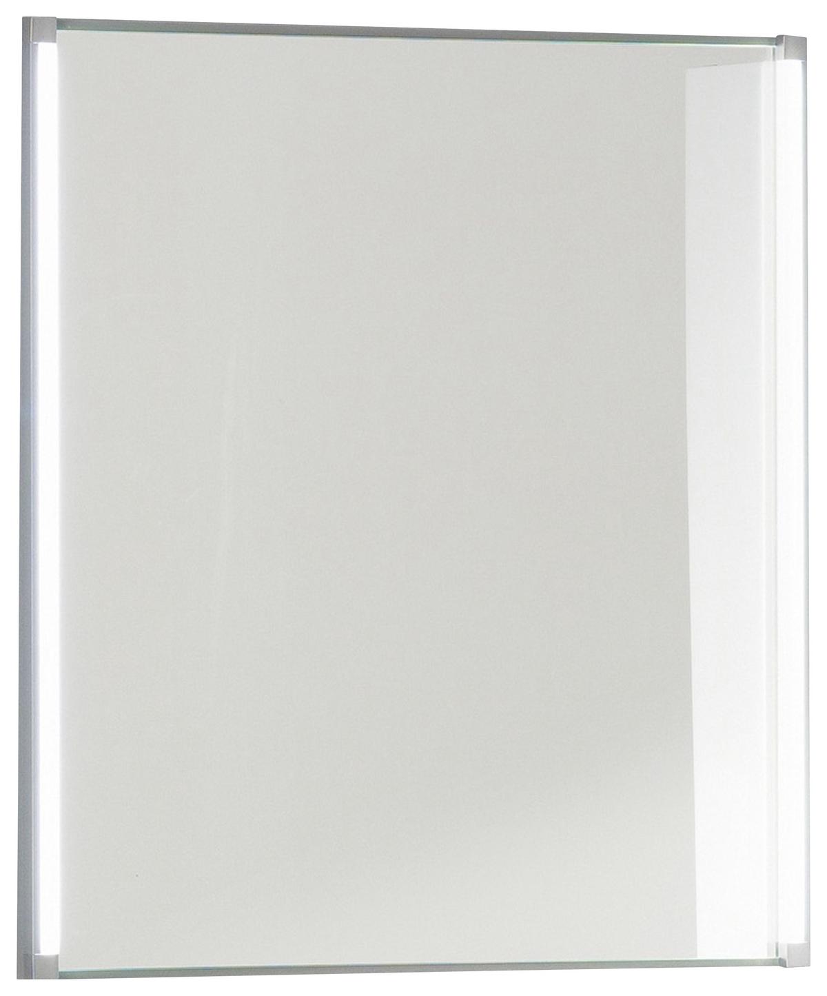 Badspiegel LED-Line BxH 60x67 cm Led Beleuchtung - Alufarben, MODERN, Glas/Holzwerkstoff (60/67/4cm) - MID.YOU