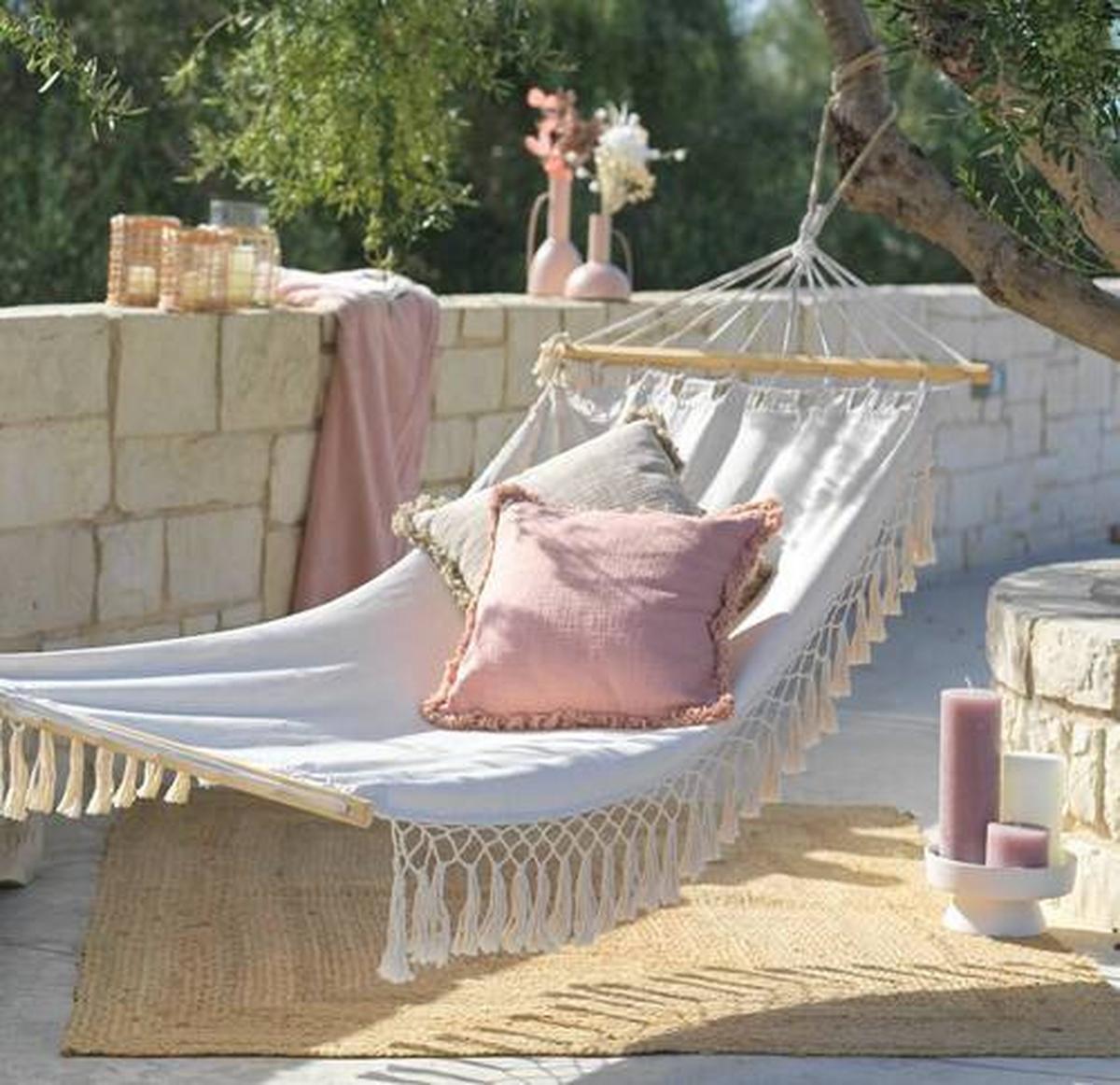 HOUPACÍ SÍŤ SONJA - bílá, Romantický / Rustikální, dřevo/textil (80/200cm) - Mömax