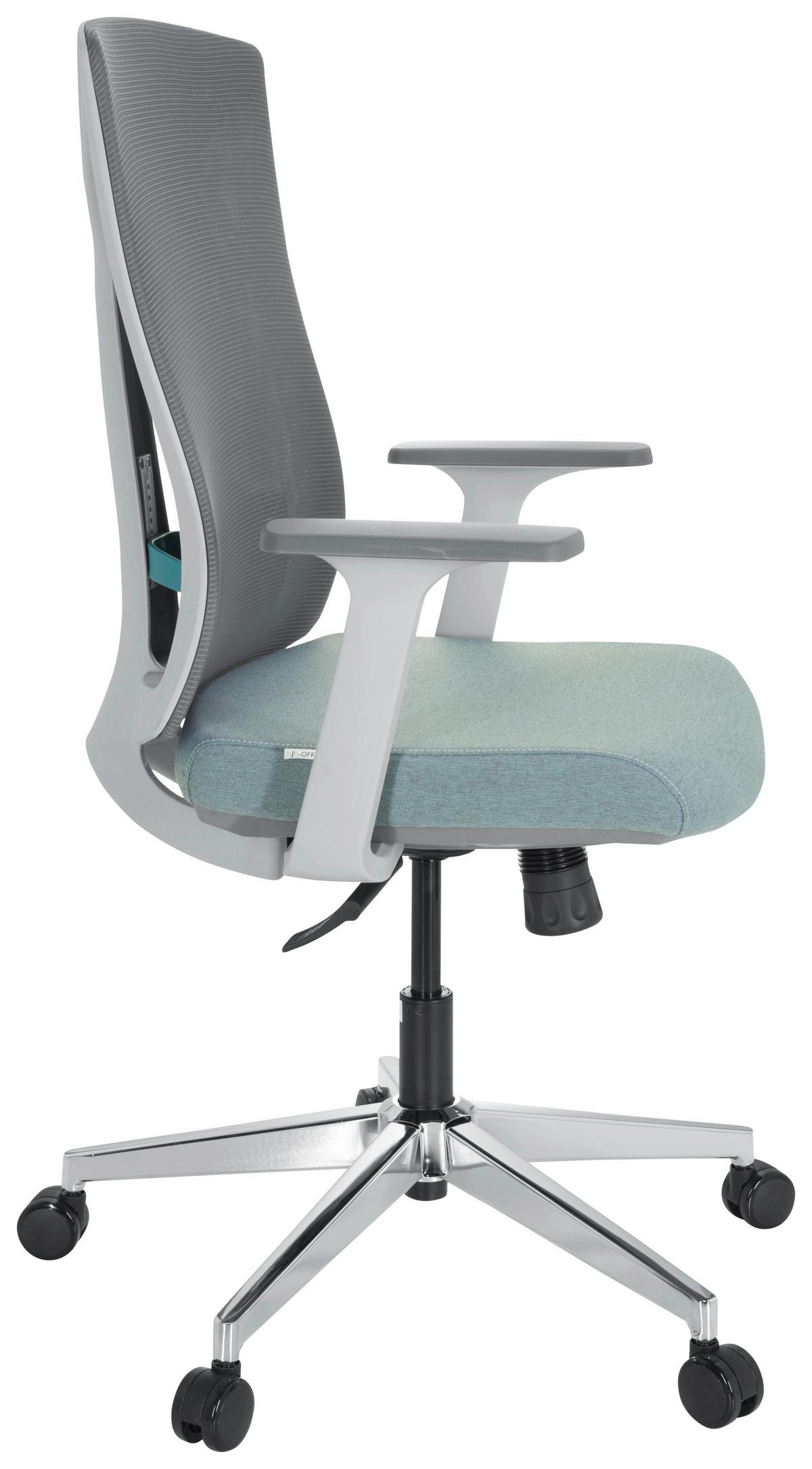 Drehstuhl Halifax Grau/Weiß/Mintgrün - Weiß/Grau, MODERN, Kunststoff/Textil (63/116/66cm) - MID.YOU