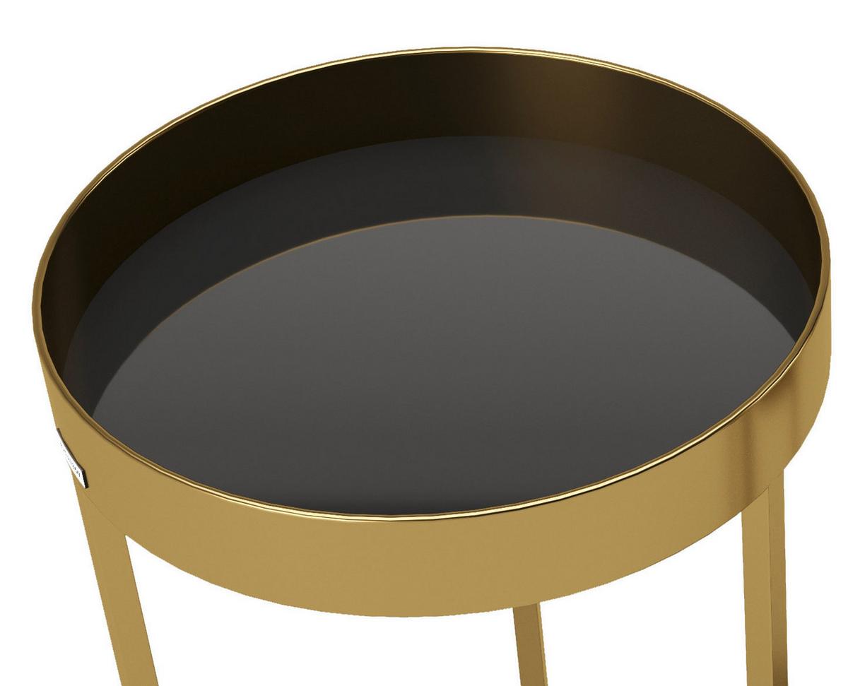 Beistelltisch Rund 2er-set Mary, Goldfarben - Goldfarben, KONVENTIONELL, Glas/Metall (39/39/63cm) - Playboy