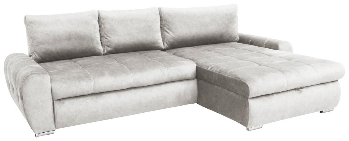 Rohová sedačka SOLAR, oboustranná, béžový samet - barvy chromu/béžová, Moderní, textil (277/175cm)