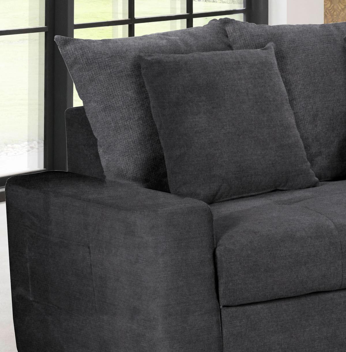 Ecksofa mit Schlaffunktion Salvador inkl. Bettkasten Grau - Wengefarben/Dunkelgrau, MODERN, Holz/Textil (293/164cm) - MID.YOU