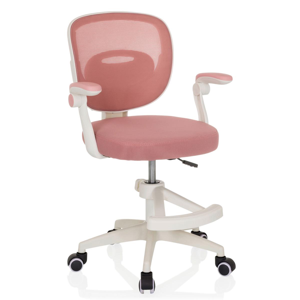 Jugenddrehstuhl Miko W Eco Rosa B: 61 cm - Rosa/Weiß, MODERN, Kunststoff/Textil (61/84-97/55cm) - MID.YOU