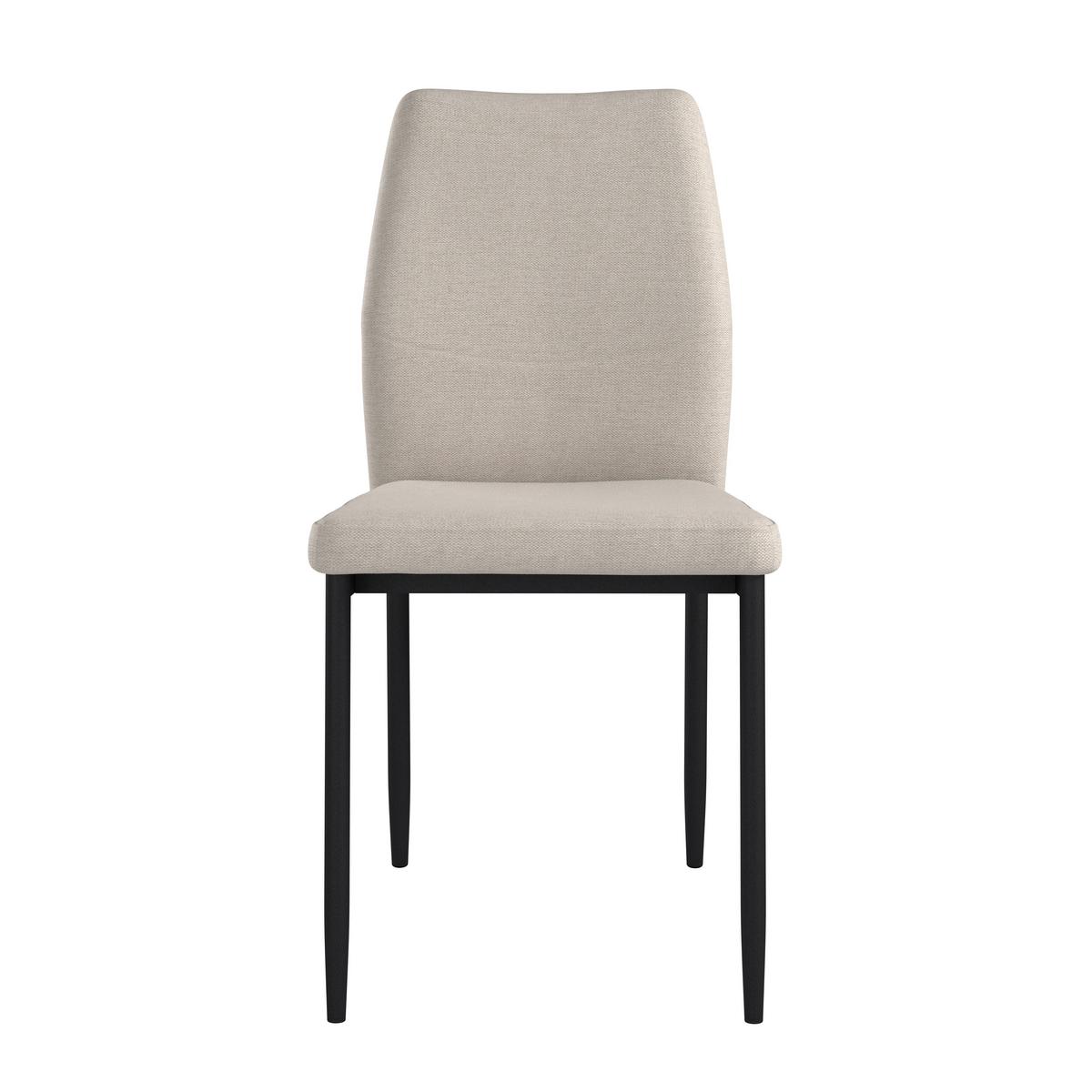 Vierfußstuhl Augusta Webstoff Beige - Beige/Schwarz, MODERN, Textil/Metall (45/87/55cm) - Kela